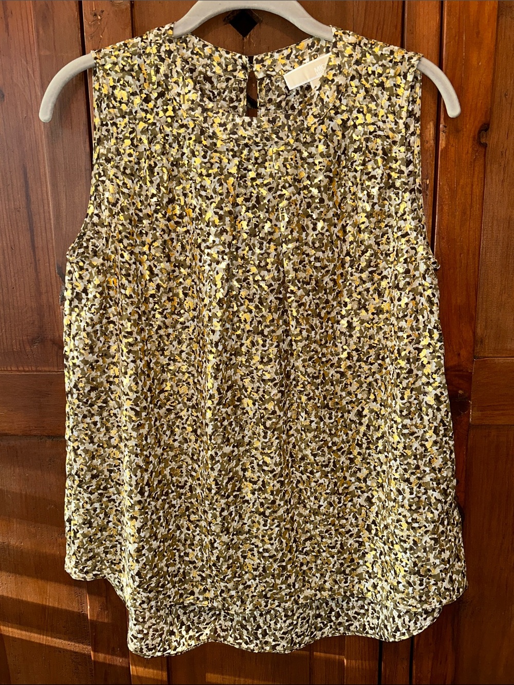 MICHAEL Michael Kors Gold, Olive and Black Printed Sleeveless Camisole